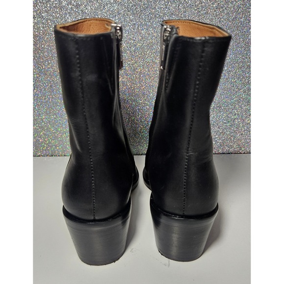Madewell The Carina Boot in Leather Black Pointed Toe Block Heel NN014 Women's 5 - Picture 4 of 7